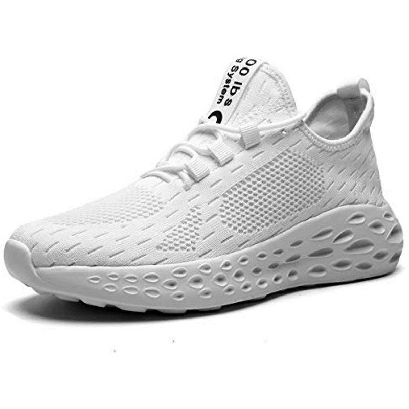 Mevlzz Mens Running Shoes Slip on Walking Shoes Fashion Breathable Sneakers Mesh Soft Sole Casual Athletic Lightweight White