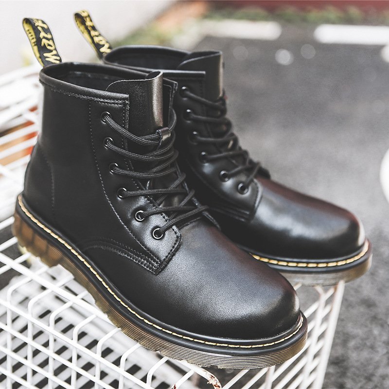 Autumn 2021 new Martin boots men's high-top short boots trendy leather tooling boots British military boots men's mid-top boots