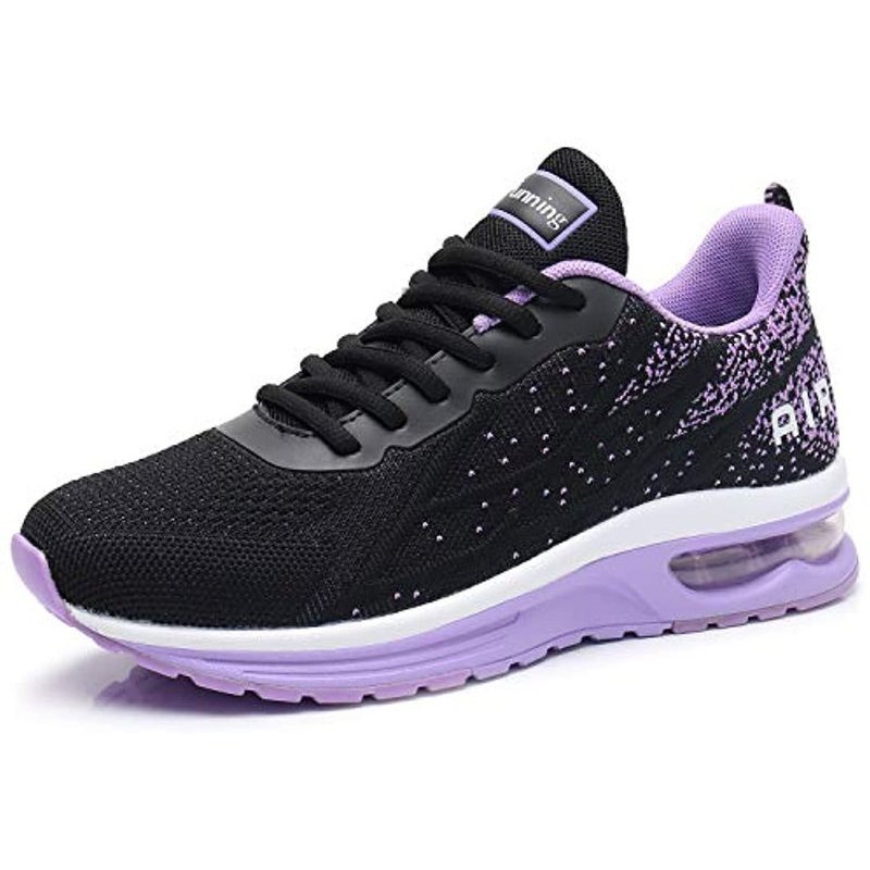 AMAXM Women Air Running Sneakers Athletic Walking Shoes Breathable Tennis for Jogging Gym Sport(US5.5-10 B(M) Blackpurple