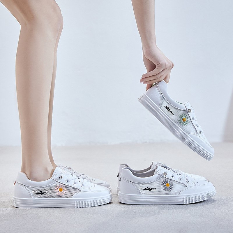 Daisy mesh small white shoes women's 2021 summer new breathable student running shoes flat shoes