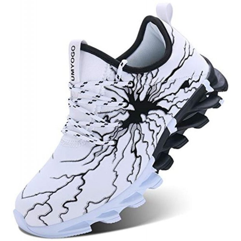 UMYOGO Fashion Graffiti Sneakers Tennis Running Shoes for Men White