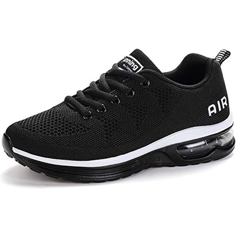 AMAXM Women Air Running Sneakers Athletic Walking Shoes Breathable Tennis for Jogging Gym Sport(US5.5-10 B(M) Black