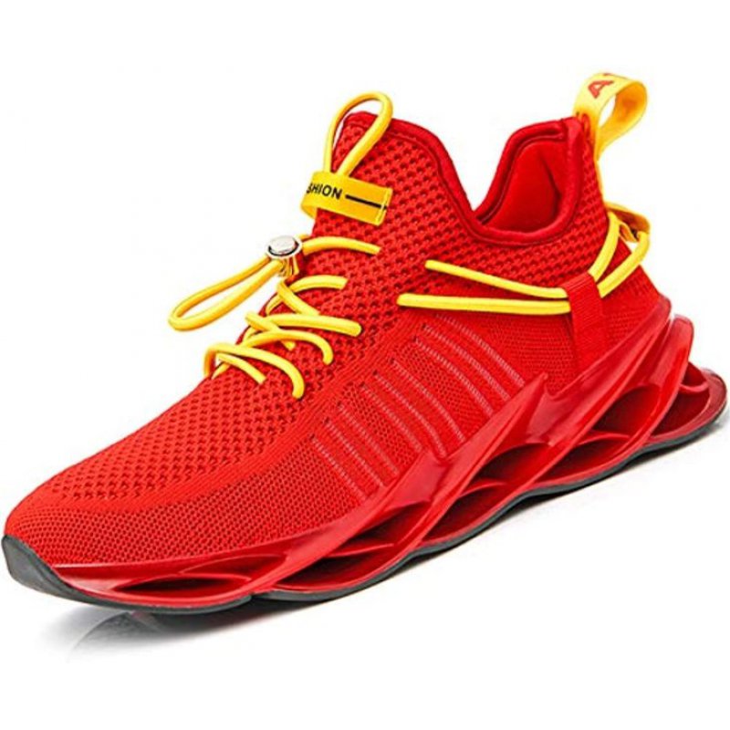 Damyuan Mens Running Walking Gym Athletic Tennis Blade Shoes Fashion Breathable Sneakers Red