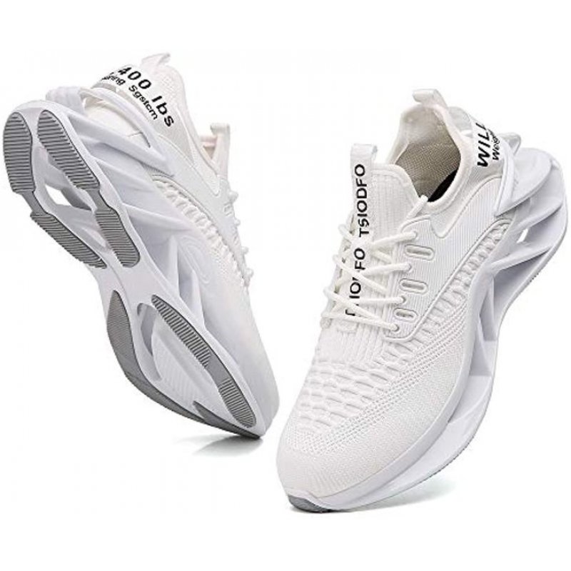 wanhee Men Sport Running Shoes Athletic Tennis Walking Sneakers White 1919